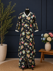 Midnight Blossom Floral Co-Ord Kurta Set