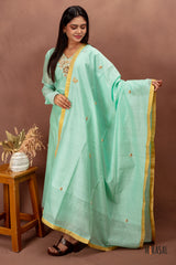 Ethereal Seafoam Silk Chanderi Kurta Set