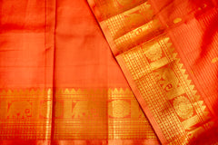 Vibrant Orange Silk Cotton Saree