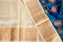 Silk Cotton Saree with Kalamkari Patch Embroidery