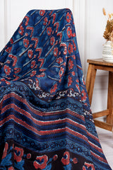 Indigo Bloom Modal Ajrakh Saree