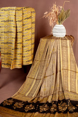 Premium Modal Silk Hand-Block Print Unstitched Suit Set