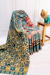 Contemporary Kalamkari Assam Silk Saree – Artistic Fusion Weave