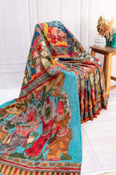 Mythical Kalamkari Assam Silk Saree – Storytelling in Every Drape