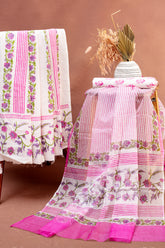 Lavender & Fuchsia Floral-Vine Cotton Suit Set