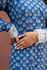 Indigo Mist Mulcotton Sharara Set