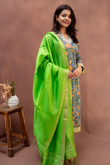 Azure Bloom Mulcotton & Mangalgiri Ensemble
