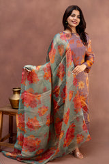 Midnight Bloom Tissue-Print Straight-Cut Set