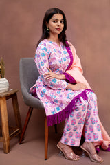 Blush Blossom Mulcotton Pant Set