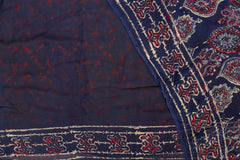Indigo Ajrakh Hand-Block Georgette Saree