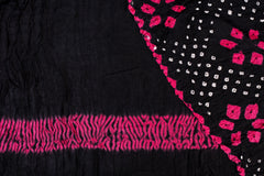 Midnight Onyx Gaji Silk Bandhani Saree