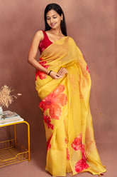 Butter Bloom Hand-Painted Organza Saree
