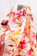 Autumn Bloom Chanderi Cotton Saree