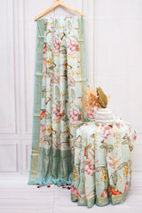 Mint Garden Chanderi Cotton Saree