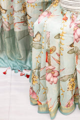 Mint Garden Chanderi Cotton Saree