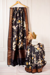 Midnight Noir Chanderi Silk-Cotton Saree