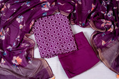 Mulberry Muse Chanderi Cotton Unstitched Salwar Set