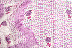 Lavender Zig-Zag Chanderi Cotton Unstitched Salwar Set