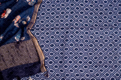 Indigo Harmony Chanderi Cotton Unstitched Salwar Set
