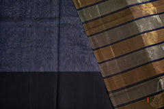 Blue Soft Tissue Striped Saree with Contrast Pallu