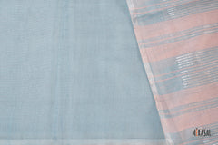 Blush Pink & Silver Soft Tissue Saree