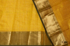 Classic Olive Green Silk Cotton Saree with Antique Gold Border