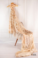 Ivory Blossom Linen Floral Saree