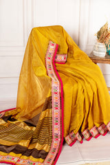 Mustard Glow Linen Silk Saree