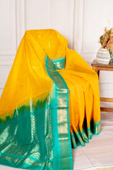 Sunbeam Teal Kanjivaram Silk Saree