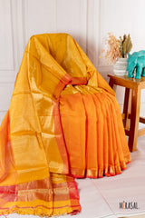 Sunrise Glow Linen Silk Saree