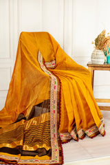 Golden Harvest Linen Silk Saree