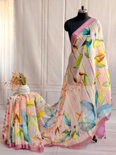 Pastel Bloom Cotton Saree