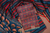 Elegant Chanderi Salwar Suit Set – Top, Bottom & Dupatta