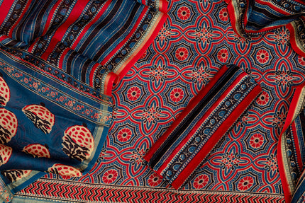 Elegant Chanderi Salwar Suit Set – Top, Bottom & Dupatta