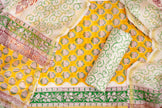 Elegant Chanderi Salwar Suit Yellow Set – Top, Bottom & Dupatta