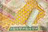 Elegant Chanderi Salwar Suit Yellow Set – Top, Bottom & Dupatta