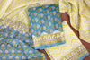 Elegant Chanderi Salwar Blue Suit – Top, Bottom & Dupatta