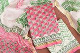 Elegant Chanderi Salwar Pink Suit– Top, Bottom & Dupatta
