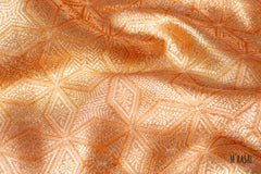 Half & Half Ajrakh Saree with Brocade in Deep Bottle Green and Antique Gold