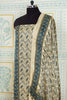 Ajrakh Handblock Printed Unstitched  Beige And BlackSalwar Suit Set