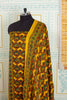Ajrakh handblock printed unstitched Floral Yellow top and dupatta set