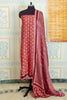 Ajrakh Handblock Printed Unstitched Light Red Top And Dupatta