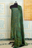 Ajrakh Handblock Printed Unstitched Green Top And Dupatta