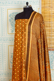 Mustard Ajrakh Handblock Unstitched Top And Dupatta