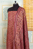 Light Red Ajrakh Handblock Unstitched Top And Dupatta