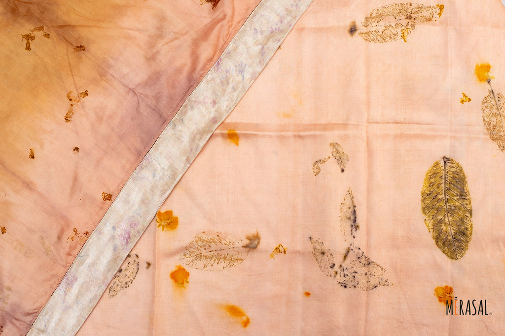 Eco Print Saree in Natural Leaf Dye
