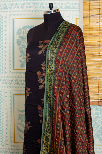 Traditional Ajrakh Handblock Unstitched Top And Dupatta