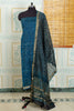 Handwoven Chanderi Cotton Salwar Top & Dupatta Set – Teal Blue & Gold