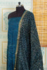 Handwoven Chanderi Cotton Salwar Top & Dupatta Set – Teal Blue & Gold
