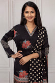 Elegant Black Ajrakh Printed Salwar Suit Set